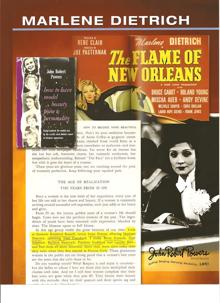 Marlene Dietrich - a legacy of John Robert Powers